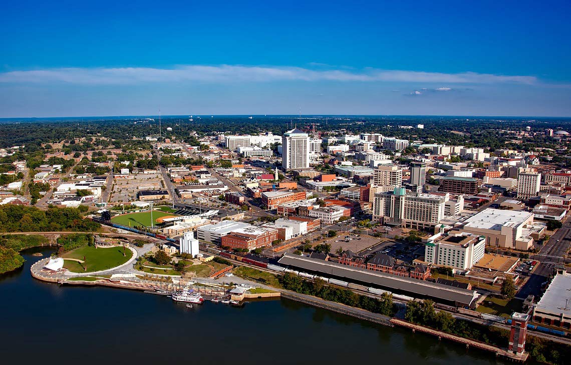 Blick auf Montgomery, Alabama